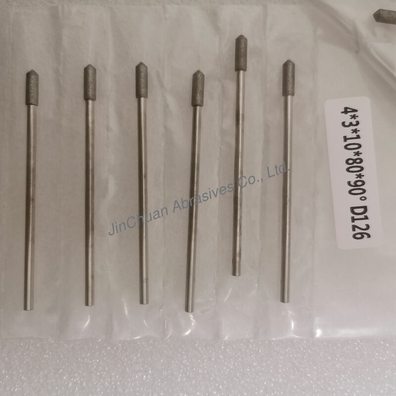 Custom-Made 4*3*10*80mm  17°-120° D126 Electroplated Grinding bits For Cemented Carbide