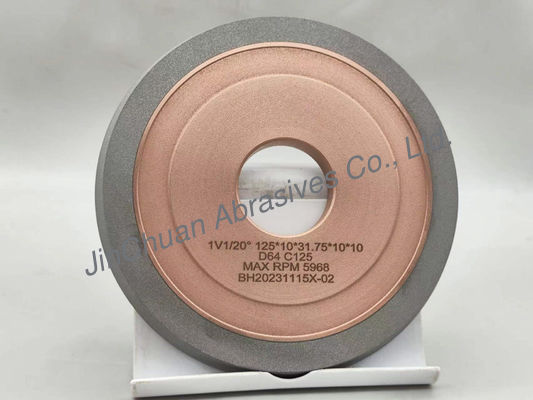 125 mm 1V1 20 gradi Hybrid Bond Diamond Grinding Wheels per il fluting e il gashing