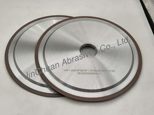 R0.65mm Rein Bond CBN Grinding Wheel per l'affronto di rotoli di carburo di tungsteno 200mm