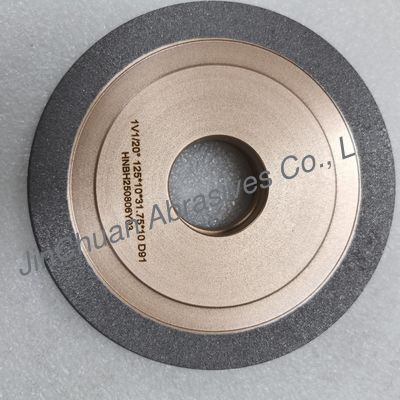 Resin And Metal Hybrid Bond Diamond Grinding Wheel 1V1/20° 125*10*31.75*10mm D91  Higher Efficiency, Longer Life And Shape Retention