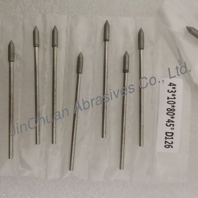 Punte di rettifica elettroformate su misura 4*3*10*80mm 17°-120° D126 per carburo cementato