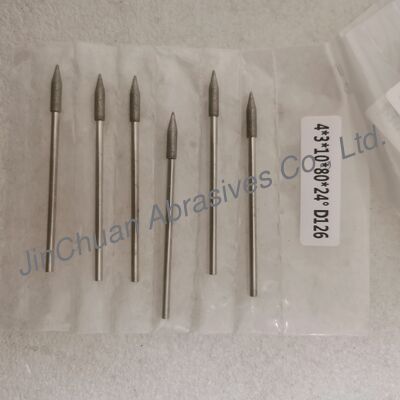 Punte di rettifica elettroformate su misura 4*3*10*80mm 17°-120° D126 per carburo cementato