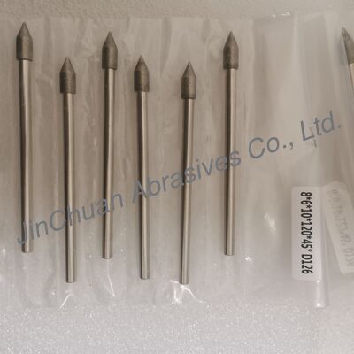 Punte di rettifica elettrogalvaniche D126 8*6*10*120mm su misura 30°-120° per carburo cementato