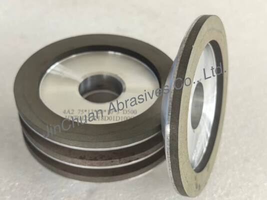 Muela de diamante de resina 4A2 para herramientas de carburo, diámetro 75 mm, grano D500