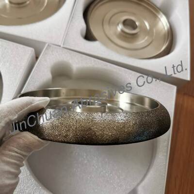 Mola per affilare CBN elettrolitico da 8 pollici, 203 mm, foro da 32 mm, personalizzabile per la rettifica di lame per seghe a nastro per la lavorazione del legno