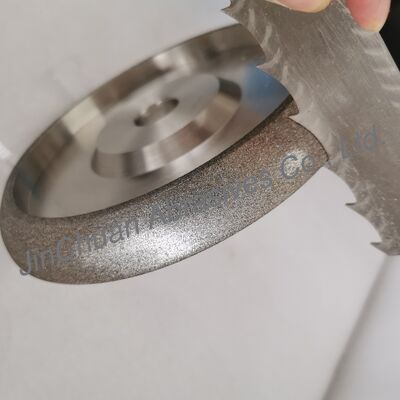 Ruota di affilatura CBN elettroplata con passo dentale di 22 mm e foro interno di 25,4 mm per lama di sega a fascia