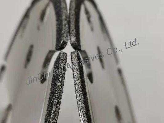 La mola del ciclone del CBN di 145*3*22.2*2.4*7.5 Dinasaw ha placcato il CBN per affilare la ruota con le scanalature per la motosega